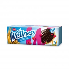 Печенье Wellness цельнозерновое малиновое глазированное с витаминами 150 гр