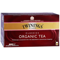 Чай Twinings черный Органик, короб (25 пак.) 50 гр