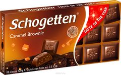 Молочный шоколад Schogetten Caramel Brownie Chocolate 'Карамельное пирожное' 100грамм
