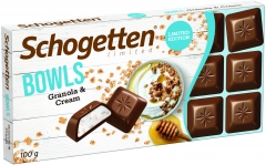 Шоколад молочный Schogetten Bowls сливочный крем-сыр с гранолой 100 гр