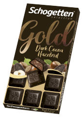 Шоколад темный Schogetten Gold с какао-кремом и фундуком 100 гр