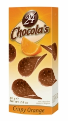 Шоколадные чипсы 24 Chocola’s Crispy Orange 80 грамм