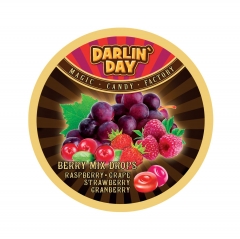 Карамель леденцовая DARLIN DAY BERRY MIX ягодный микс малина, виноград, клубника, клюква 180 грамм