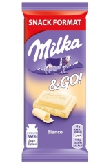 Шоколадный батончик Milka White & GO 45 грамм