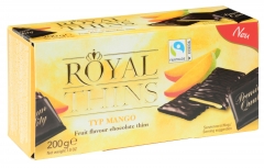 Шоколад Halloren Royal Thins с начинкой манго 200 гр