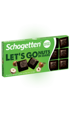 Тёмный шоколад Schogetten LETS GO NUTS IN DARK "Фундук" 100 гр