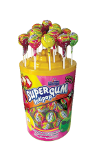 Леденец на палочке с жвачкой Super Gum Tutti-Frutti 16 гр